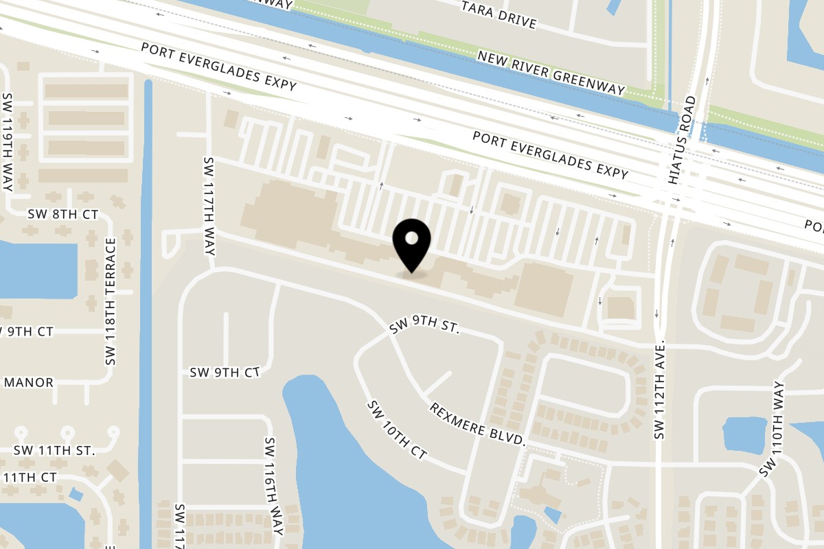 Map showing the location of Palace Indian Restaurant! on 11422 W State Rd 84 in Davie